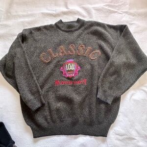 Vintage 1990’s IOU Classic Charcoal Crewneck Sweater Acrylic size L